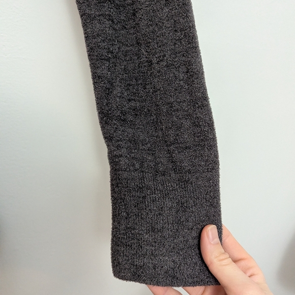Barefoot Dreams Cozychic Ultra Lite Gray Rib Cardigan Carbon Gray Lounge - Picture 8 of 8